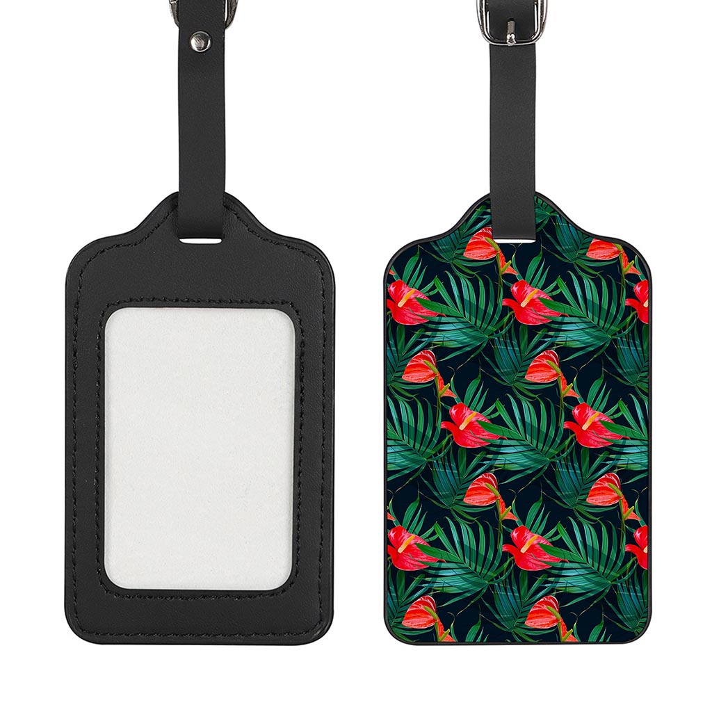 Hawaiian Tropical Flowers Pattern Print Luggage Tag