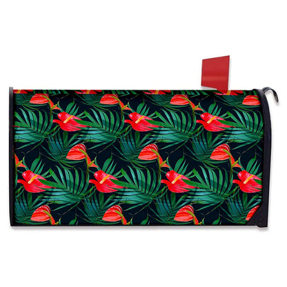 Hawaiian Tropical Flowers Pattern Print Mailbox Cover