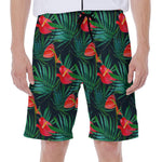 Hawaiian Tropical Flowers Pattern Print Men's Beach Shorts