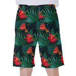 Hawaiian Tropical Flowers Pattern Print Men's Beach Shorts