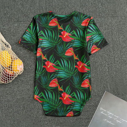 Hawaiian Tropical Flowers Pattern Print Men's Bodysuit