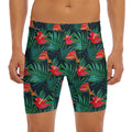 Hawaiian Tropical Flowers Pattern Print Men's Long Boxer Briefs