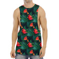 Hawaiian Tropical Flowers Pattern Print Men's Muscle Tank Top