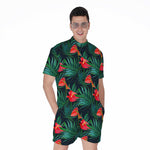 Hawaiian Tropical Flowers Pattern Print Men's Rompers