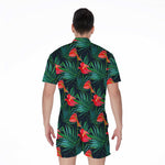 Hawaiian Tropical Flowers Pattern Print Men's Rompers