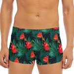 Hawaiian Tropical Flowers Pattern Print Men's Short Boxer Briefs