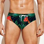 Hawaiian Tropical Flowers Pattern Print Men's Swim Briefs