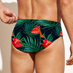 Hawaiian Tropical Flowers Pattern Print Men's Swim Briefs