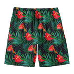 Hawaiian Tropical Flowers Pattern Print Men's Swim Trunks