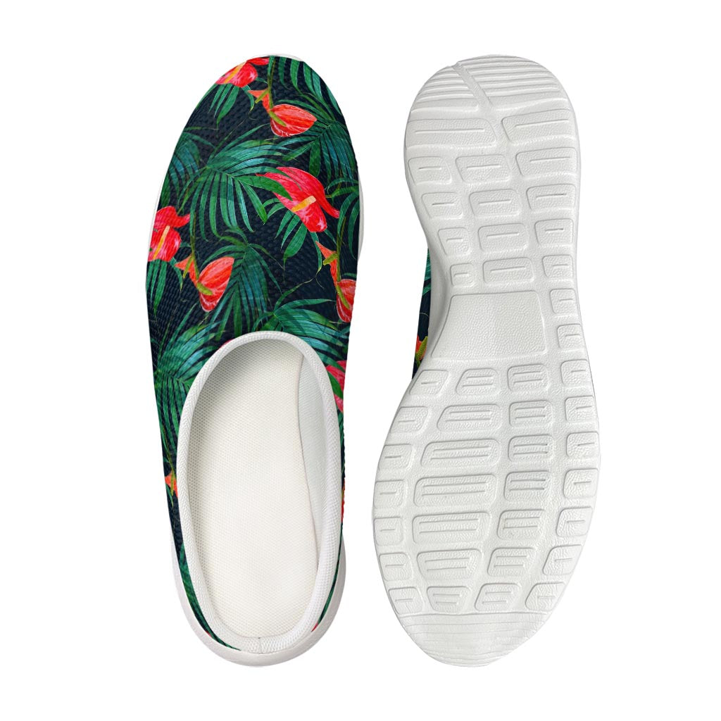 Hawaiian Tropical Flowers Pattern Print Mesh Casual Shoes