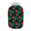 Hawaiian Tropical Flowers Pattern Print Mesh Laundry Hamper