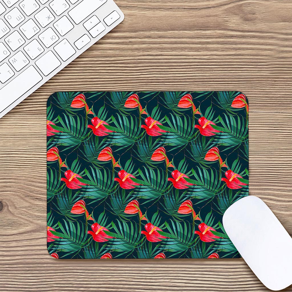 Hawaiian Tropical Flowers Pattern Print Mouse Pad