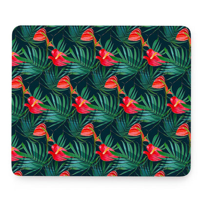 Hawaiian Tropical Flowers Pattern Print Mouse Pad