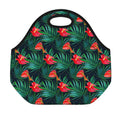 Hawaiian Tropical Flowers Pattern Print Neoprene Lunch Bag