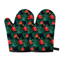 Hawaiian Tropical Flowers Pattern Print Oven Mitts