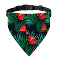 Hawaiian Tropical Flowers Pattern Print Over The Collar Dog Bandana