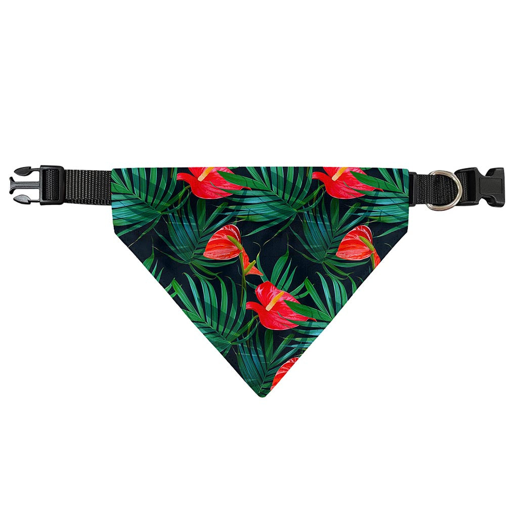 Hawaiian Tropical Flowers Pattern Print Over The Collar Dog Bandana