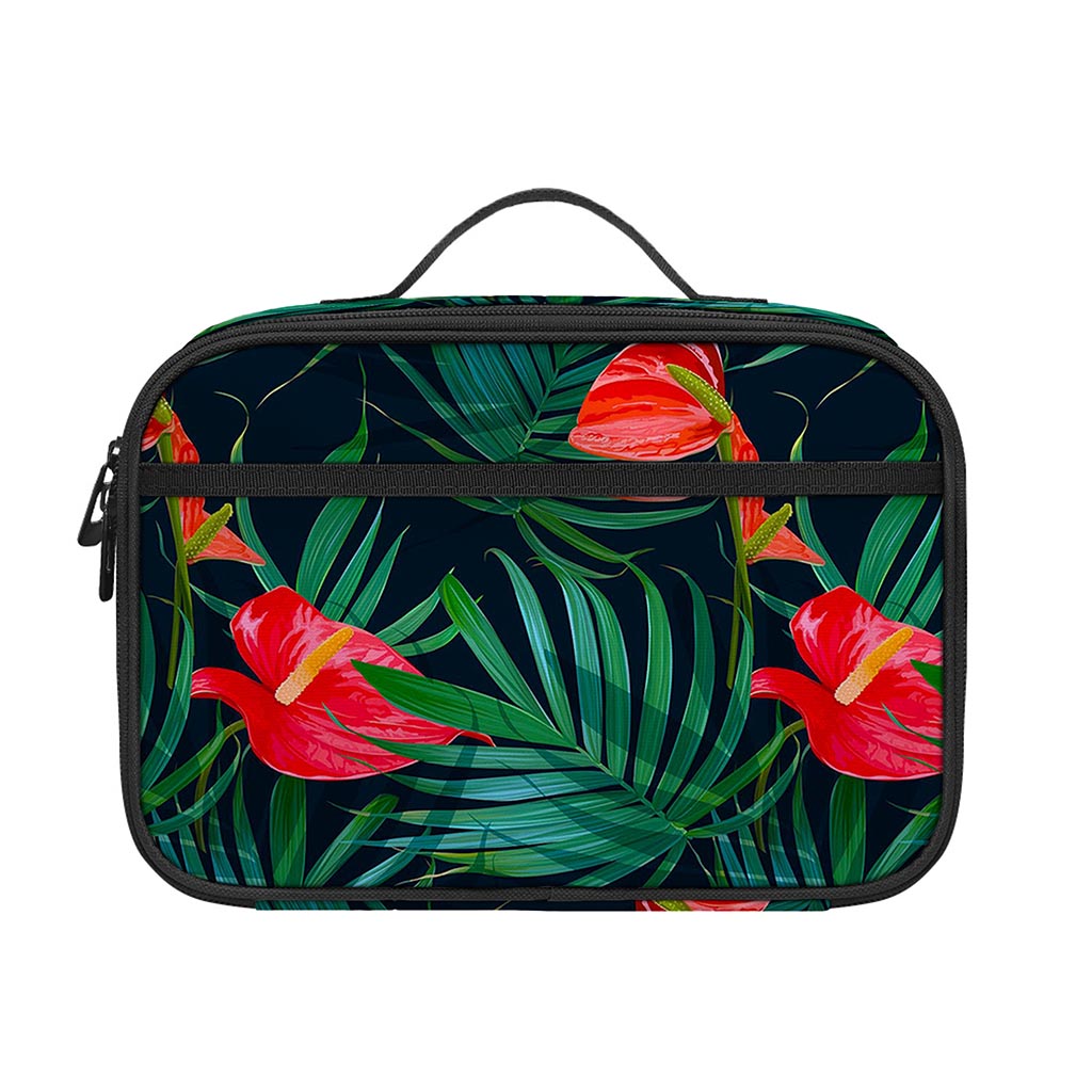 Hawaiian Tropical Flowers Pattern Print Portable Lunch Bag