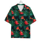 Hawaiian Tropical Flowers Pattern Print Rayon Hawaiian Shirt