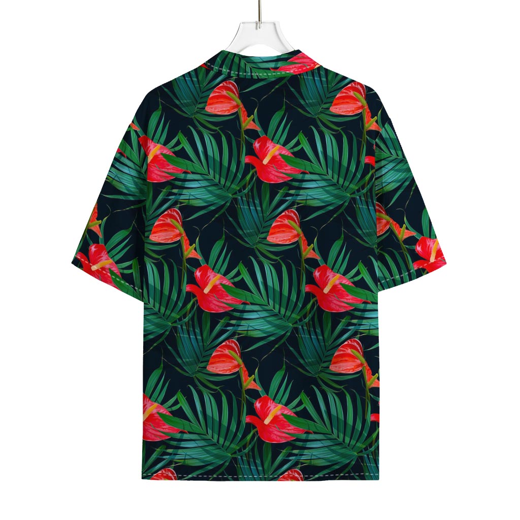 Hawaiian Tropical Flowers Pattern Print Rayon Hawaiian Shirt