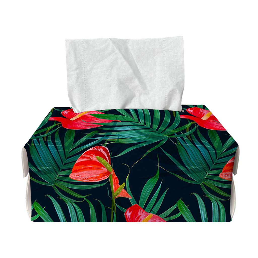 Hawaiian Tropical Flowers Pattern Print Rectangle Tissue Box Cover