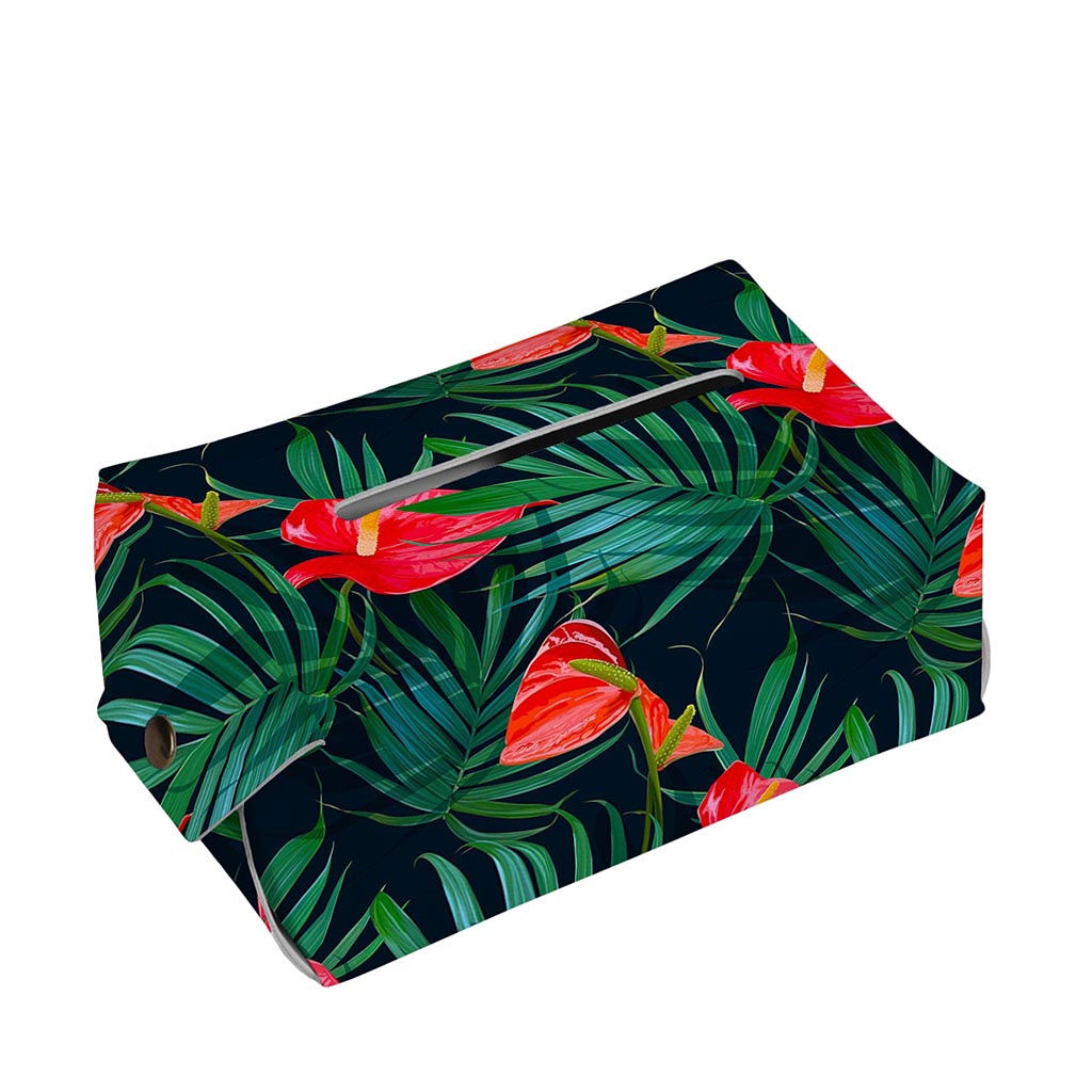 Hawaiian Tropical Flowers Pattern Print Rectangle Tissue Box Cover