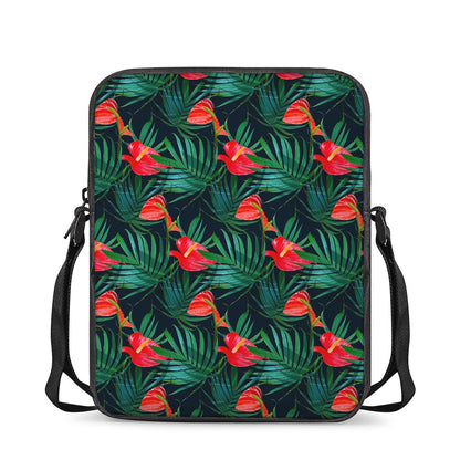Hawaiian Tropical Flowers Pattern Print Rectangular Crossbody Bag