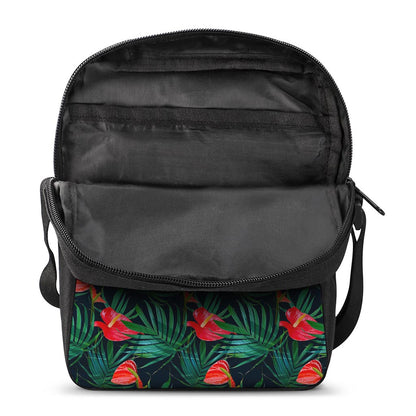 Hawaiian Tropical Flowers Pattern Print Rectangular Crossbody Bag