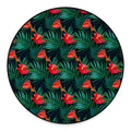 Hawaiian Tropical Flowers Pattern Print Round Floor Mat