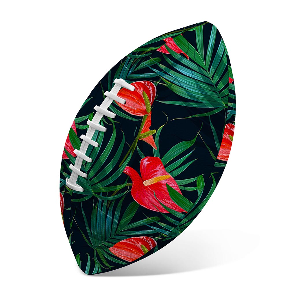 Hawaiian Tropical Flowers Pattern Print Rugby Ball