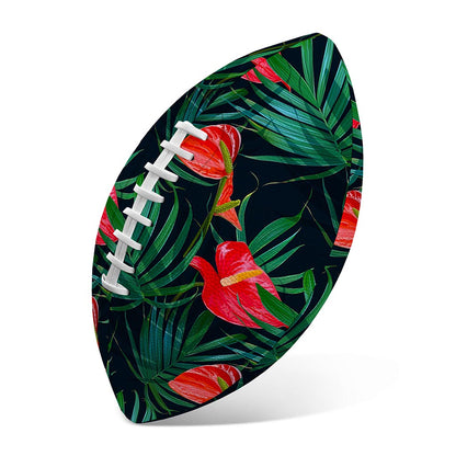Hawaiian Tropical Flowers Pattern Print Rugby Ball
