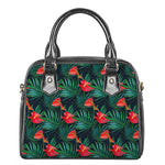 Hawaiian Tropical Flowers Pattern Print Shoulder Handbag