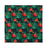 Hawaiian Tropical Flowers Pattern Print Silk Bandana