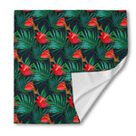 Hawaiian Tropical Flowers Pattern Print Silk Bandana
