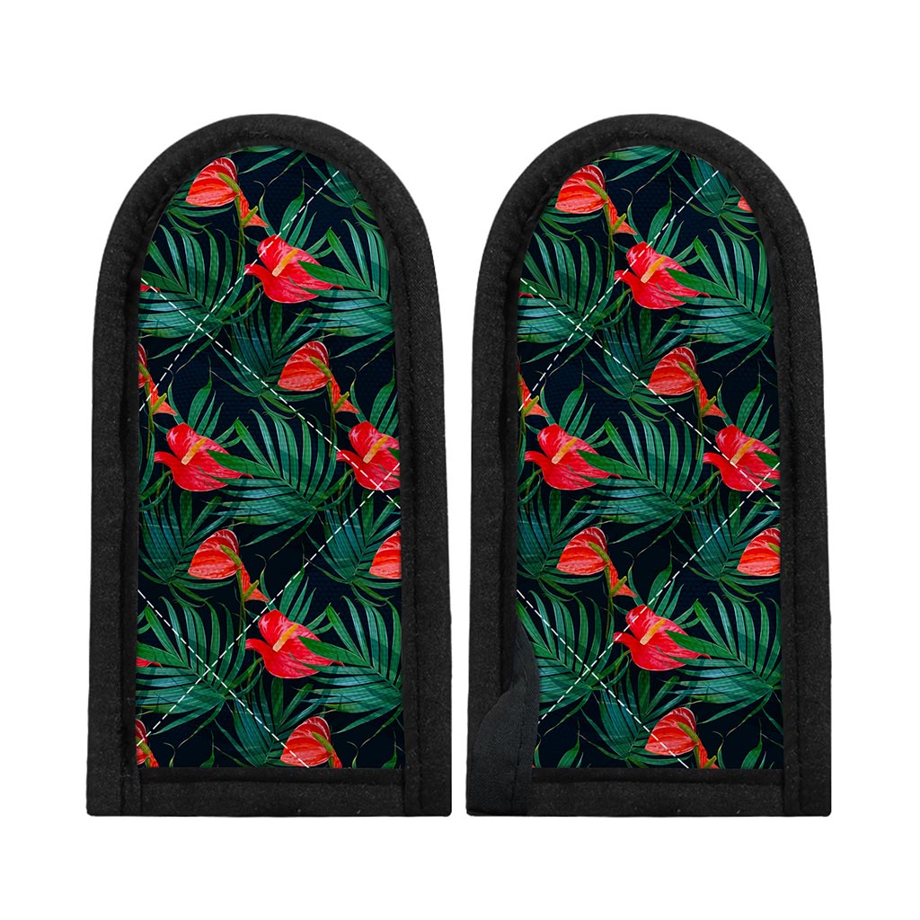 Hawaiian Tropical Flowers Pattern Print Skillet Handle Cover