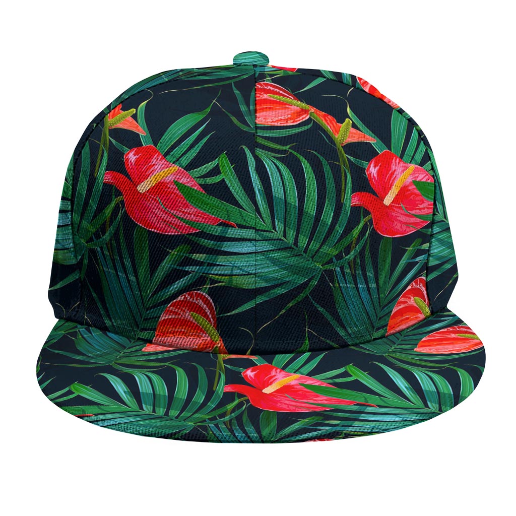 Hawaiian Tropical Flowers Pattern Print Snapback Cap