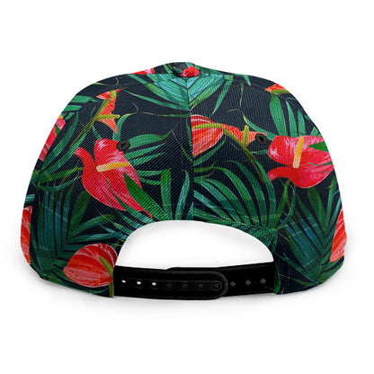 Hawaiian Tropical Flowers Pattern Print Snapback Cap