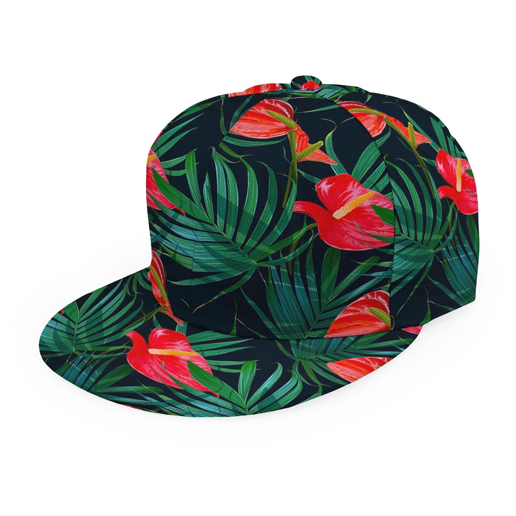 Hawaiian Tropical Flowers Pattern Print Snapback Cap