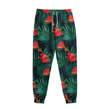 Hawaiian Tropical Flowers Pattern Print Sweatpants