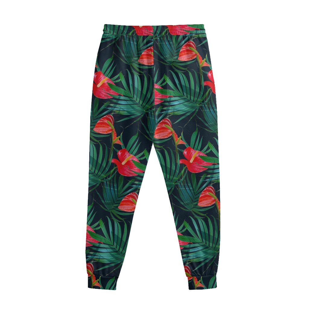 Hawaiian Tropical Flowers Pattern Print Sweatpants