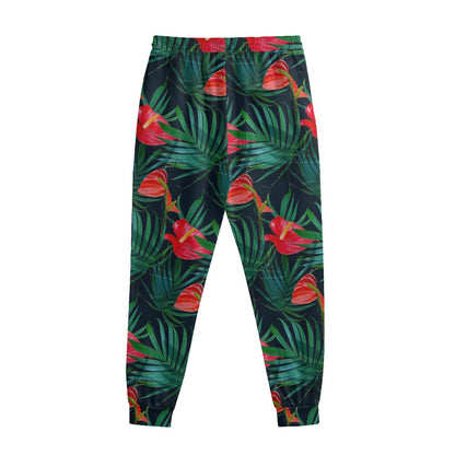 Hawaiian Tropical Flowers Pattern Print Sweatpants