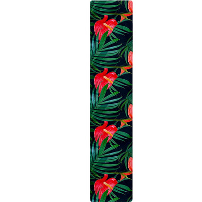 Hawaiian Tropical Flowers Pattern Print Table Runner