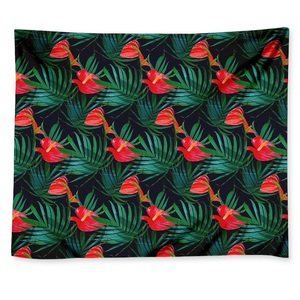Hawaiian Tropical Flowers Pattern Print Tapestry