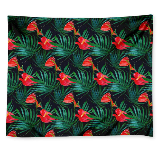 Hawaiian Tropical Flowers Pattern Print Tapestry