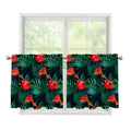 Hawaiian Tropical Flowers Pattern Print Tier Curtains