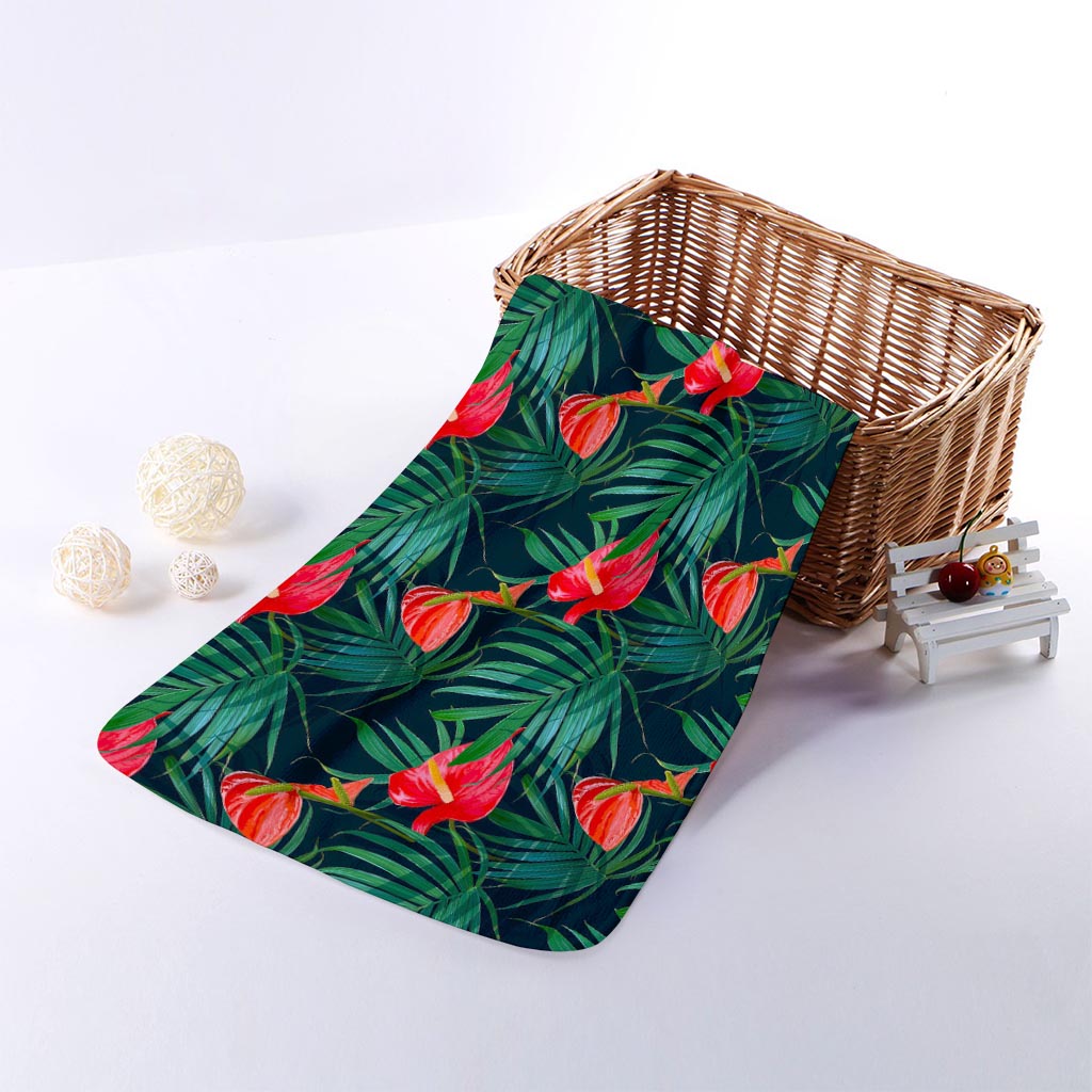 Hawaiian Tropical Flowers Pattern Print Towel