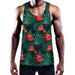 Hawaiian Tropical Flowers Pattern Print Training Tank Top