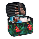 Hawaiian Tropical Flowers Pattern Print Travel Makeup Bag