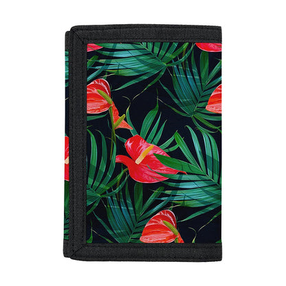 Hawaiian Tropical Flowers Pattern Print Trifold Wallet