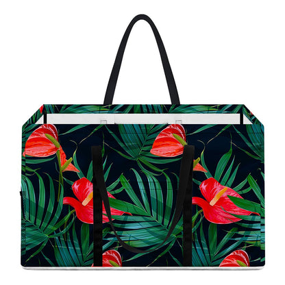 Hawaiian Tropical Flowers Pattern Print Utility Tote Bag